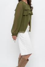 Load image into Gallery viewer, WILFRED x Chartreuse Front-tie Blouse (XS-M)