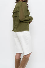 Load image into Gallery viewer, WILFRED x Chartreuse Front-tie Blouse (XS-M)