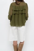 Load image into Gallery viewer, WILFRED x Chartreuse Front-tie Blouse (XS-M)