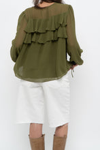 Load image into Gallery viewer, WILFRED x Chartreuse Front-tie Blouse (XS-M)