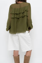 Load image into Gallery viewer, WILFRED x Chartreuse Front-tie Blouse (XS-M)