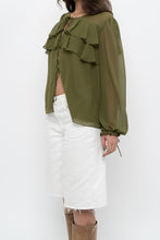 Load image into Gallery viewer, WILFRED x Chartreuse Front-tie Blouse (XS-M)