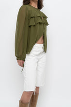 Load image into Gallery viewer, WILFRED x Chartreuse Front-tie Blouse (XS-M)