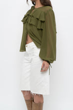 Load image into Gallery viewer, WILFRED x Chartreuse Front-tie Blouse (XS-M)