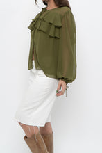 Load image into Gallery viewer, WILFRED x Chartreuse Front-tie Blouse (XS-M)