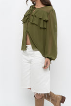 Load image into Gallery viewer, WILFRED x Chartreuse Front-tie Blouse (XS-M)