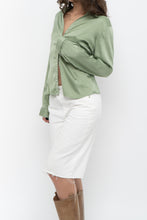 Load image into Gallery viewer, Vintage x Pale Green Silk Blouse (S, M)