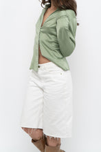 Load image into Gallery viewer, Vintage x Pale Green Silk Blouse (S, M)