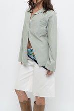 Load image into Gallery viewer, AIRELLES x Green, White Striped Cotton Buttonup (XS-M)