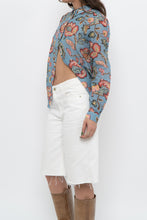Load image into Gallery viewer, SEZANE x Deadstock Blue Floral Cotton, Silk Buttonup (XS, S)