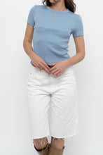 Load image into Gallery viewer, VERONICA BEARD x Blue Cotton Ribbed Tee (XS)