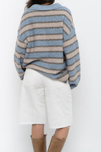 Load image into Gallery viewer, Modern x Blue, Beige Striped Knit Collared Sweater (XS-XL)