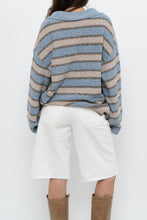 Load image into Gallery viewer, Modern x Blue, Beige Striped Knit Collared Sweater (XS-XL)