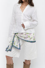 Load image into Gallery viewer, Vintage x Made in Canada x FRANCO MIRABELLI White Linen Fitted Blouse (S)