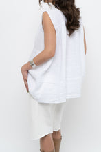 Load image into Gallery viewer, Vintage x White Tiered Linen Sleeveless Buttonup (S, M)