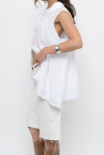 Load image into Gallery viewer, Vintage x White Tiered Linen Sleeveless Buttonup (S, M)