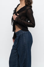 Load image into Gallery viewer, WILFRED x Black Front-Tie Sheer Crop (XS-M)