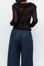 Load image into Gallery viewer, WILFRED x Black Front-Tie Sheer Crop (XS-M)
