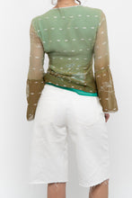 Load image into Gallery viewer, Vintage x Made in India x Green Patterned Silk Blouse (L)