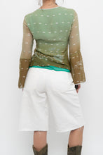 Load image into Gallery viewer, Vintage x Made in India x Green Patterned Silk Blouse (L)