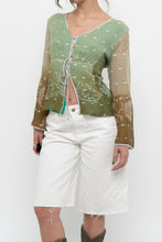 Load image into Gallery viewer, Vintage x Made in India x Green Patterned Silk Blouse (L)