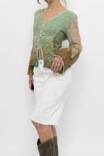 Load image into Gallery viewer, Vintage x Made in India x Green Patterned Silk Blouse (L)