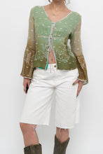 Load image into Gallery viewer, Vintage x Made in India x Green Patterned Silk Blouse (L)