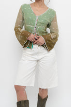 Load image into Gallery viewer, Vintage x Made in India x Green Patterned Silk Blouse (L)