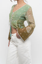 Load image into Gallery viewer, Vintage x Made in India x Green Patterned Silk Blouse (L)