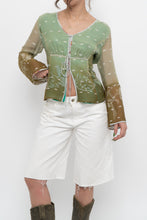 Load image into Gallery viewer, Vintage x Made in India x Green Patterned Silk Blouse (L)