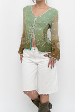Load image into Gallery viewer, Vintage x Made in India x Green Patterned Silk Blouse (L)
