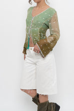 Load image into Gallery viewer, Vintage x Made in India x Green Patterned Silk Blouse (L)