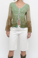 Load image into Gallery viewer, Vintage x Made in India x Green Patterned Silk Blouse (L)