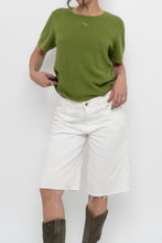 Load image into Gallery viewer, Vintage x Chartreuse Cableknit Short Sleeve (XS-M)