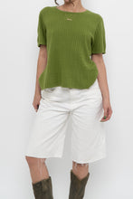 Load image into Gallery viewer, Vintage x Chartreuse Cableknit Short Sleeve (XS-M)