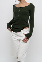 Load image into Gallery viewer, GOLDEN by TNA x Forest Green Ribbed Long Sleeve (S)