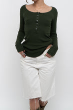 Load image into Gallery viewer, GOLDEN by TNA x Forest Green Ribbed Long Sleeve (S)