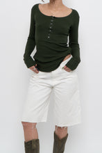 Load image into Gallery viewer, GOLDEN by TNA x Forest Green Ribbed Long Sleeve (S)
