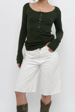 Load image into Gallery viewer, GOLDEN by TNA x Forest Green Ribbed Long Sleeve (S)