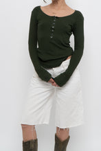 Load image into Gallery viewer, GOLDEN by TNA x Forest Green Ribbed Long Sleeve (S)