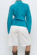 Load image into Gallery viewer, Vintage x EXPRESS Teal Pure Leather Buttonup (M, L)
