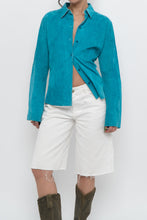 Load image into Gallery viewer, Vintage x EXPRESS Teal Pure Leather Buttonup (M, L)