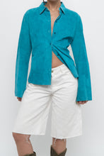 Load image into Gallery viewer, Vintage x EXPRESS Teal Pure Leather Buttonup (M, L)