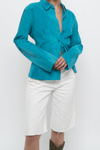 Load image into Gallery viewer, Vintage x EXPRESS Teal Pure Leather Buttonup (M, L)