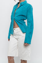 Load image into Gallery viewer, Vintage x EXPRESS Teal Pure Leather Buttonup (M, L)