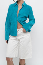Load image into Gallery viewer, Vintage x EXPRESS Teal Pure Leather Buttonup (M, L)