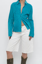 Load image into Gallery viewer, Vintage x EXPRESS Teal Pure Leather Buttonup (M, L)