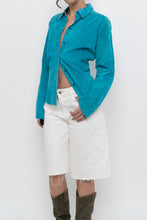 Load image into Gallery viewer, Vintage x EXPRESS Teal Pure Leather Buttonup (M, L)