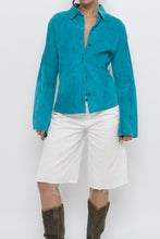 Load image into Gallery viewer, Vintage x EXPRESS Teal Pure Leather Buttonup (M, L)