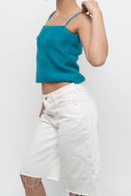 Load image into Gallery viewer, Vintage x BONNIE &amp; BILL Cotton Knit Teal Cropped Tank (XXS, XS)